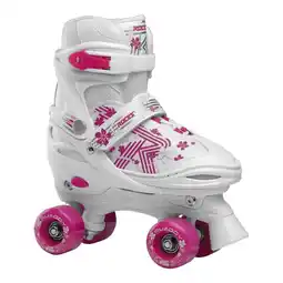 Decathlon Roces Quaddy 3.0 Rolschaatsen Meisjes Wit/Roze Maat 26-29 aanbieding