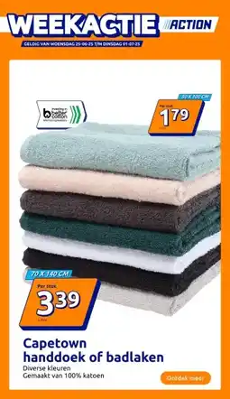 Action Capetown handdoek of badlaken aanbieding