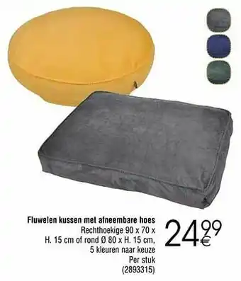 Cora Fluwelen kussen met afneembare hoes aanbieding