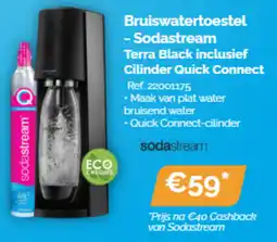 Krëfel Bruiswatertoestel Sodastream Terra Black inclusief Cilinder Quick Connect aanbieding