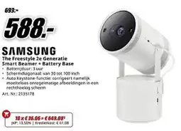 MediaMarkt Samsung The Freestyle 2e Generatie Smart Beamer + Battery Base aanbieding