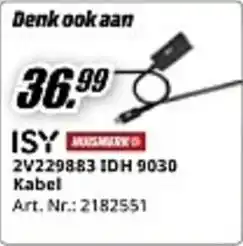 MediaMarkt ISY 2V229883 IDH 9030 Kabel aanbieding