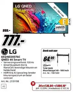 MediaMarkt LG 65QNED85T6C QNED 4K Smart TV aanbieding