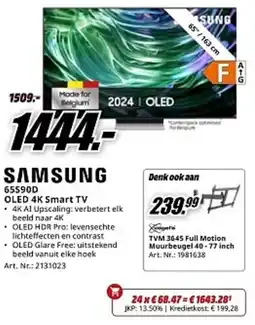MediaMarkt Samsung 65590D OLED 4K Smart TV aanbieding