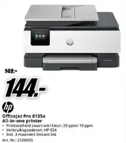 MediaMarkt hp Officejet Pro 8135e All in one printer aanbieding