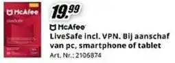 MediaMarkt McAfee LiveSafe incl. VPN. Bij aanschaf van pc, smartphone of tablet aanbieding