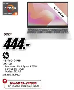 MediaMarkt Hp 15-FC0101NB Laptop aanbieding