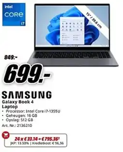 MediaMarkt Samsung Galaxy Book 4 Laptop aanbieding