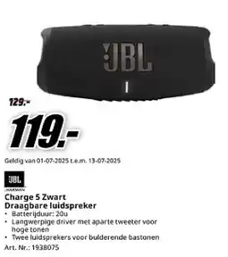 MediaMarkt Charge 5 Zwart Draagbare luidspreker aanbieding