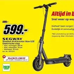 MediaMarkt Segway Ninebot KickScooter Max G2E Elektrische step aanbieding