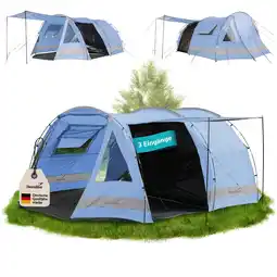 Decathlon Familie tunneltent Kambo 6 - 6 pers. - 480 x 360 cm - 3 ingangen - Markies aanbieding