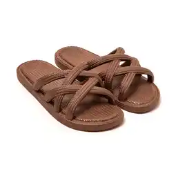 Decathlon Strand sandalen voor dames Brasileras Bruin met rubberen zool aanbieding
