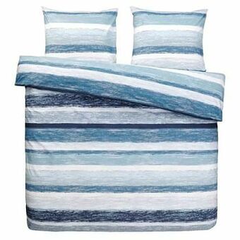 Leen Bakker Comfort dekbedovertrek Matthew - blauw - 200x200 cm - Leen Bakker aanbieding