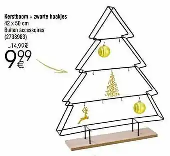 Cora Kerstboom + zwarte haakjes aanbieding