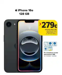 Carrefour iPhone 16e 128 GB aanbieding