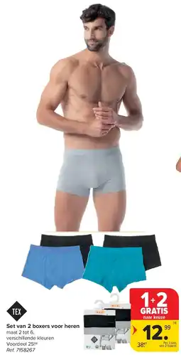 Carrefour Set van 2 boxers voor heren aanbieding