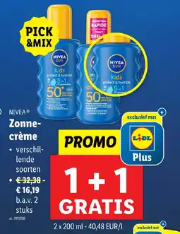 Lidl Nivea zonne crème aanbieding