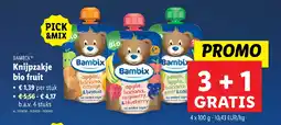 Lidl Bambix knijpzakje bio fruit aanbieding