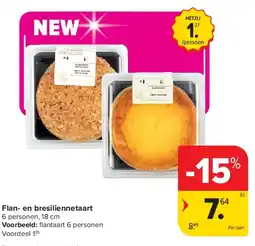 Carrefour Flan- en bresiliennetaart aanbieding