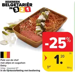 Carrefour Paté van de chef met uitjes en augurken Detry aanbieding