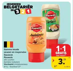 Carrefour Gamma koude sauzen en mayonaise Squeeze Pauwels aanbieding
