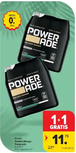 Carrefour Drank Golden Mango Powerade aanbieding