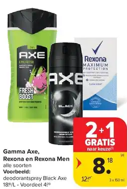Carrefour Gamma Axe, Rexona en Rexona Me aanbieding