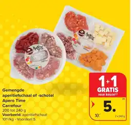 Carrefour Gemengde aperitiefschaal of -schotel Apero Time Carrefour aanbieding