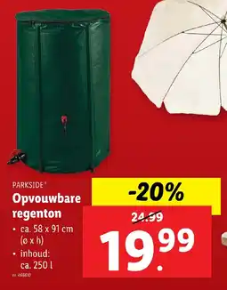 Lidl Parkside Opvouwbare regenton aanbieding