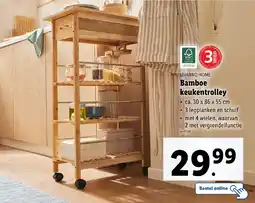 Lidl Livarno Home Bamboe keukentrolley aanbieding