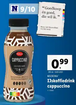 Lidl Milbona IJskoffiedrink cappuccino aanbieding