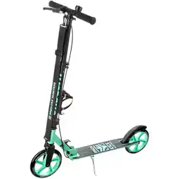 Decathlon Raven Straight Zwart/Mint 200mm vouwstep met rem, bel en flessenhouder aanbieding
