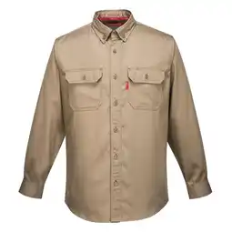 Decathlon Heren Bizflame overhemd (Khaki) aanbieding