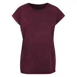 Decathlon Dames Acid Wash Extended Shoulder Tshirt (Bes/Zwart) aanbieding