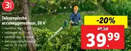Lidl Telescopische accuheggenschaar, 20 V aanbieding