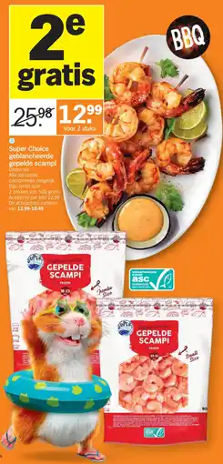Albert Heijn Super Choice geblancheerde gepelde scampi aanbieding