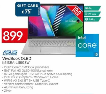 Selexion Asus VivoBook OLED K513EA-L11993W aanbieding