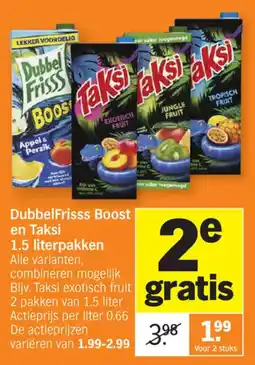 Albert Heijn DubbelFrisss Boost en Taksi aanbieding