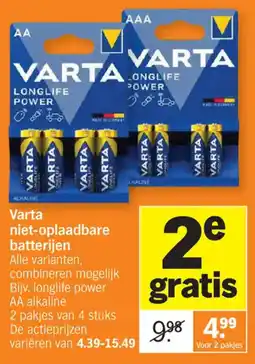 Albert Heijn Varta niet-oplaadbare batterijen aanbieding