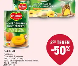 Delhaize Fruit in blik aanbieding