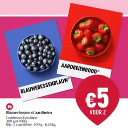 Delhaize Blauwe bessen of aardbeien aanbieding
