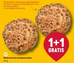 Delhaize Biobrood met pompoenzaden aanbieding