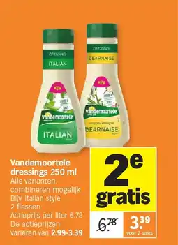 Albert Heijn Vandemoortele dressings 250 ml aanbieding