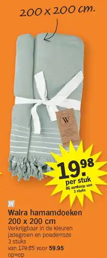 Albert Heijn Walra hamamdoeken 200 x 200 cm aanbieding