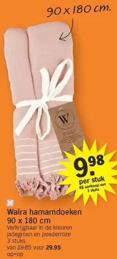 Albert Heijn Walra hamamdoeken 90 x 180 cm aanbieding