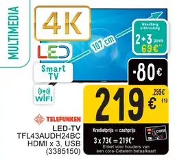 Cora Telefunken LED TV TFL43AUDH24BC aanbieding
