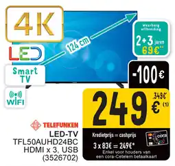 Cora Telefunken LED TV TFL50AUHD24BC aanbieding