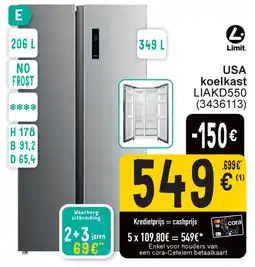 Cora USA koelkast LIAKD550 aanbieding