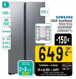Cora Samsung USA koelkast RS57DG 400EM9F aanbieding