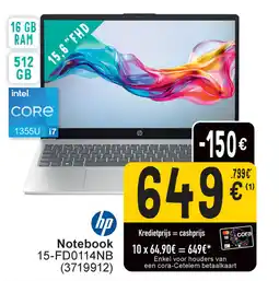 Cora hp Notebook 15-FD0114NB aanbieding